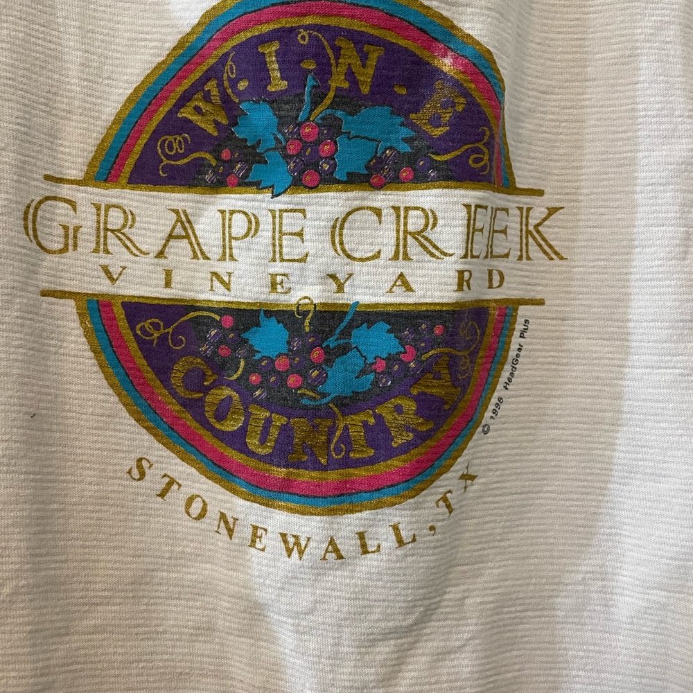 Grape Creek Vineyards, Stonewall, Tx. VTG Adult Large